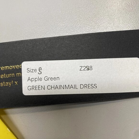 NEW LEMONLUNAR Women’s The Green Chainmail Mini Dress – Apple Green Size S State - Picture 14 of 14